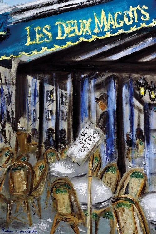 Les Deux Magots, Paris by Ruslana Levandovska wall art