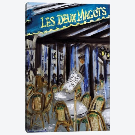Les Deux Magots, Paris Canvas Print #LVV15} by Ruslana Levandovska Art Print