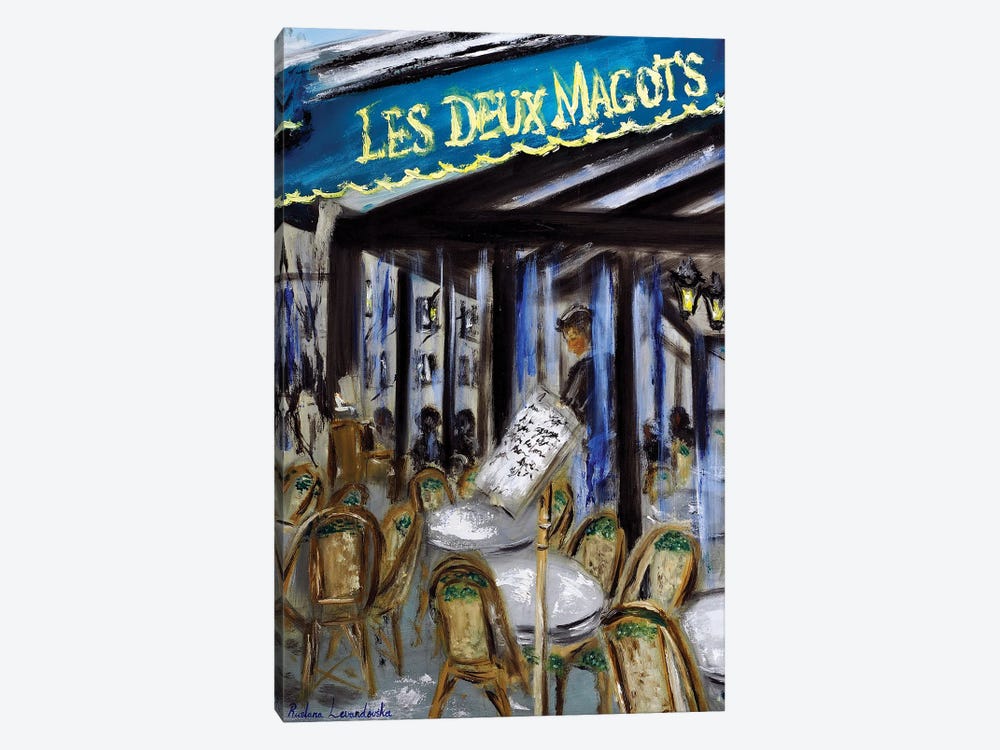 Les Deux Magots, Paris by Ruslana Levandovska 1-piece Canvas Print
