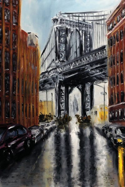 Manhattan Bridge, Dumbo by Ruslana Levandovska framed canvas print