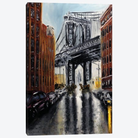 Manhattan Bridge, Dumbo Canvas Print #LVV18} by Ruslana Levandovska Canvas Artwork
