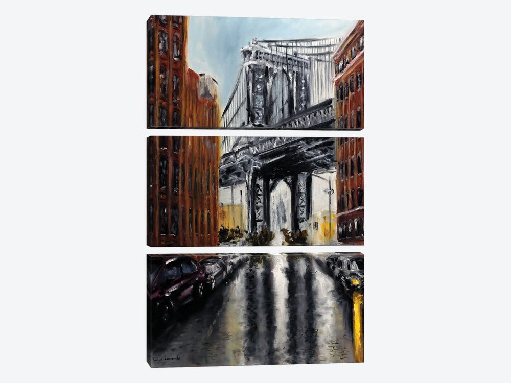 Manhattan Bridge, Dumbo by Ruslana Levandovska 3-piece Canvas Wall Art