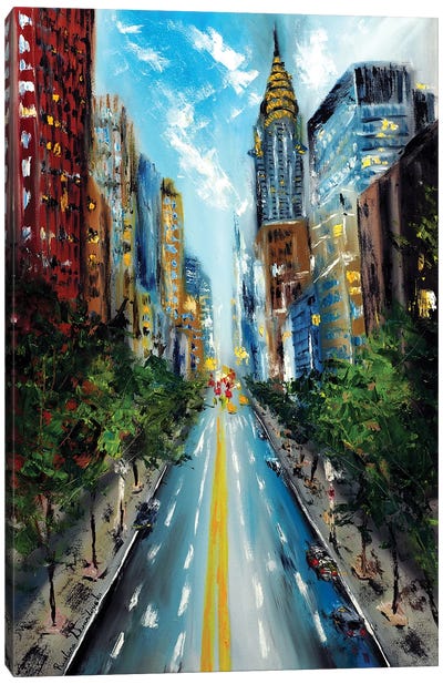 Manhattan Street Canvas Art Print - Ruslana Levandovska