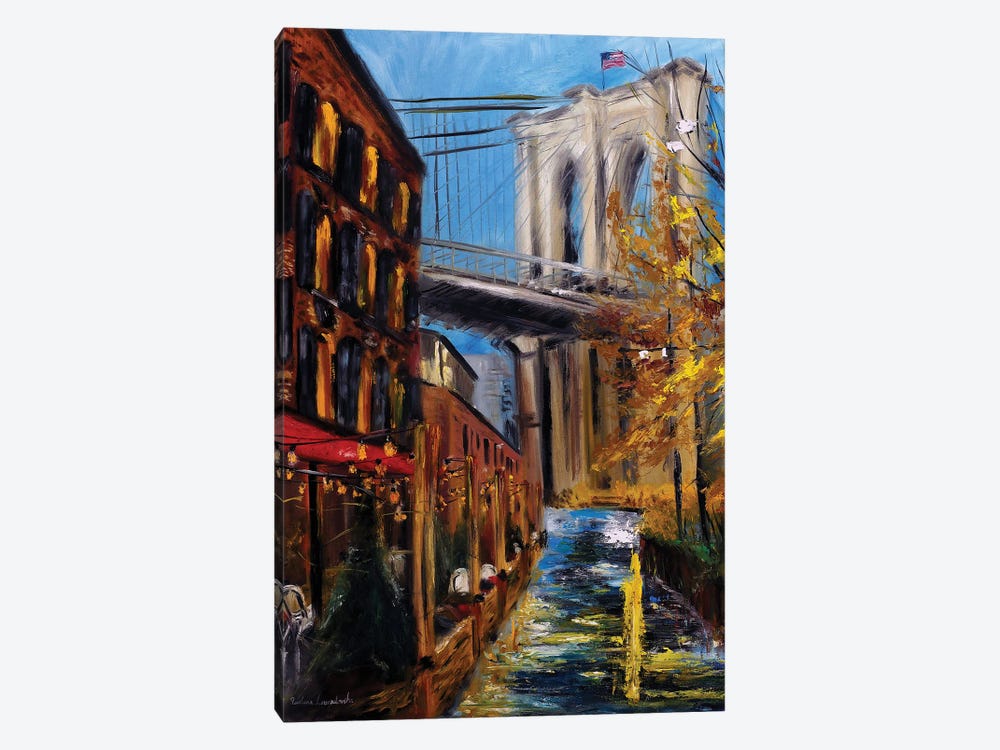 Autumn At Brooklyn Bridge by Ruslana Levandovska 1-piece Canvas Art