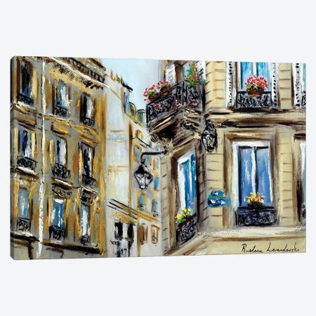 Paris Balconies Canvas Print #LVV21} by Ruslana Levandovska Canvas Art Print
