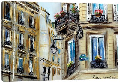 Paris Balconies Canvas Art Print - Ruslana Levandovska