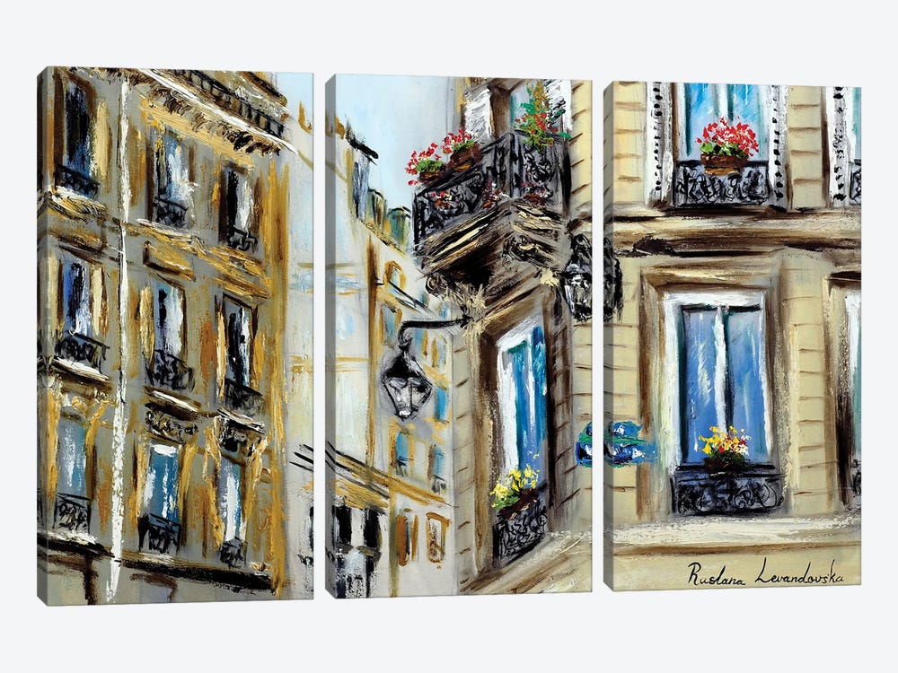Paris Balconies by Ruslana Levandovska 3-piece Canvas Wall Art