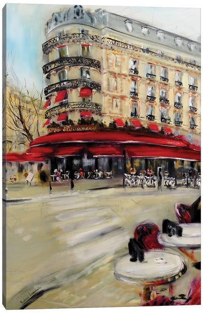 Paris Brewery Triadou Haussmann Canvas Art Print - Tan Art