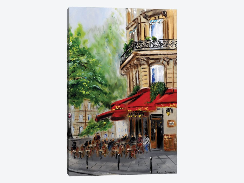 Paris Corner Cafe by Ruslana Levandovska 1-piece Canvas Print