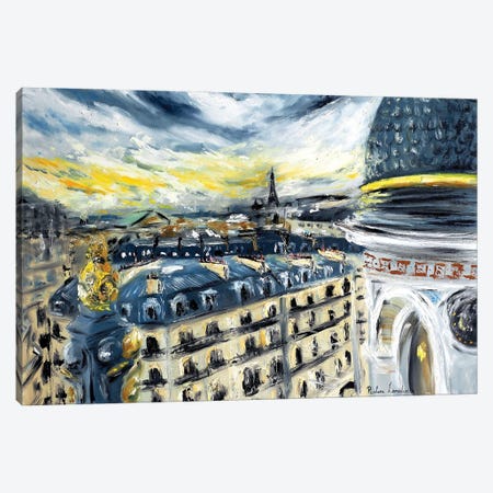 Paris Rooftops Canvas Print #LVV25} by Ruslana Levandovska Canvas Art