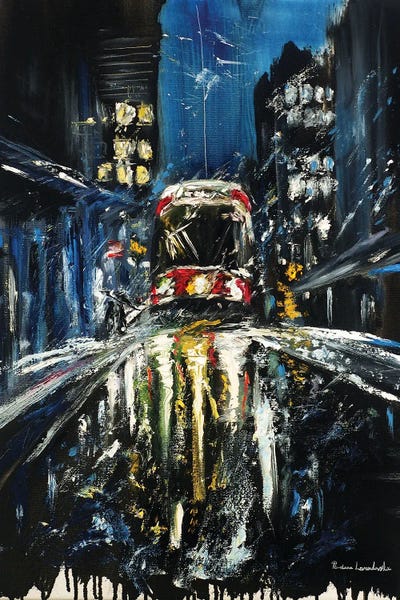 Trains: Red Streetcar Of Toronto by Ruslana Levandovska