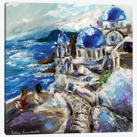 Santorini, Greece Canvas Print #LVV30} by Ruslana Levandovska Canvas Art
