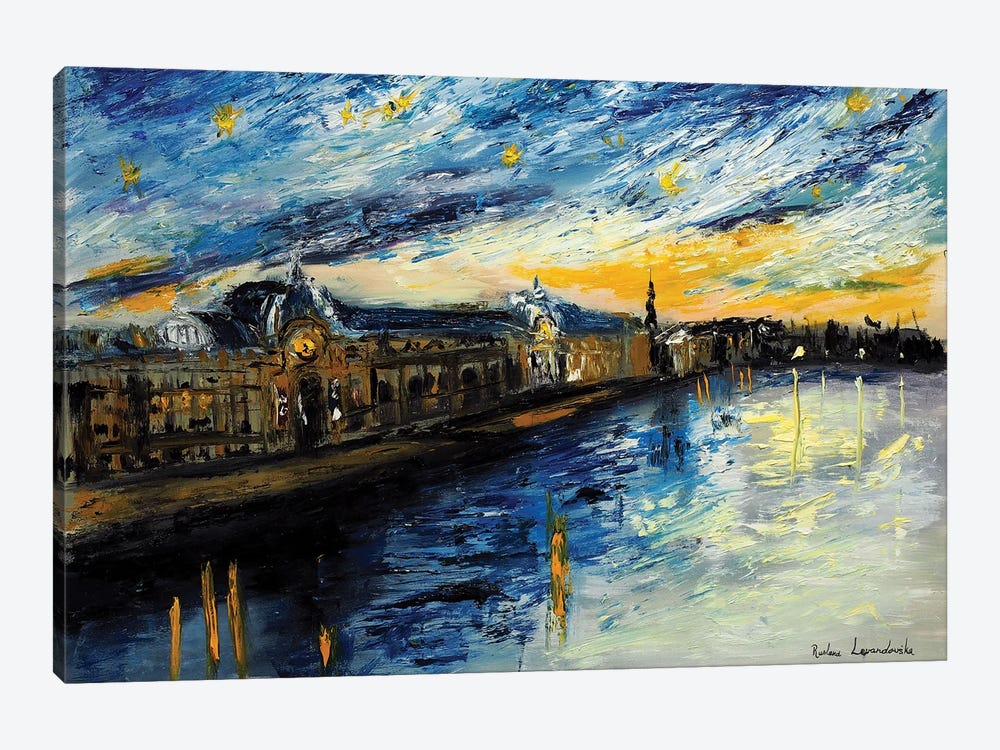 Starry Night Over Paris, Musee D'Orsay by Ruslana Levandovska 1-piece Canvas Wall Art