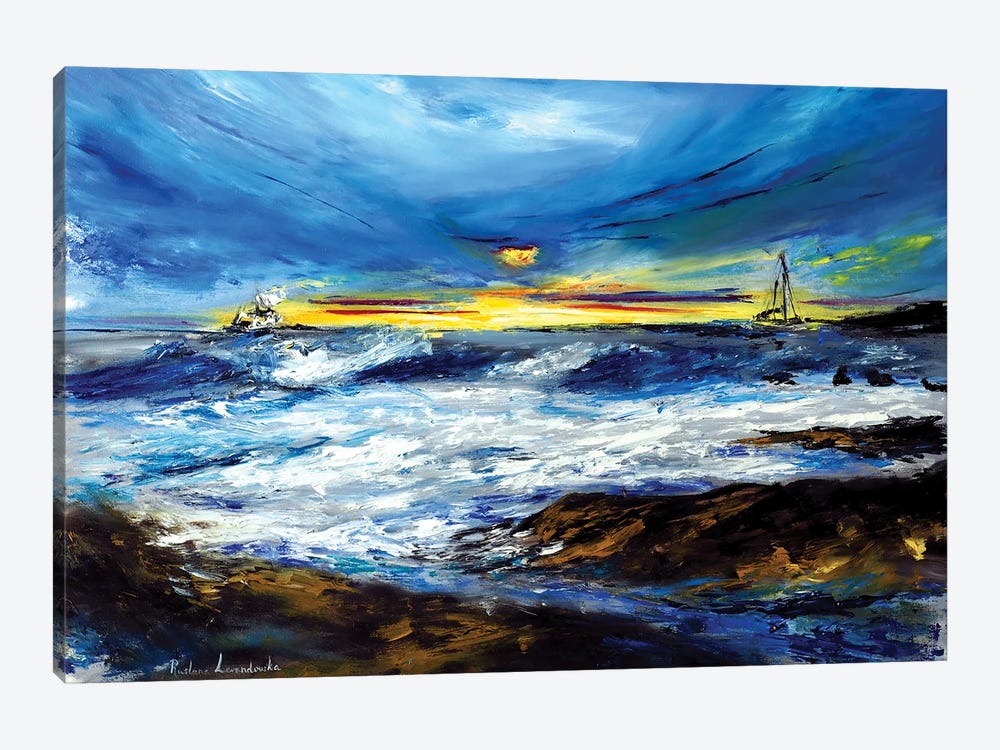 Sunset Over An Ocean by Ruslana Levandovska 1-piece Canvas Art Print