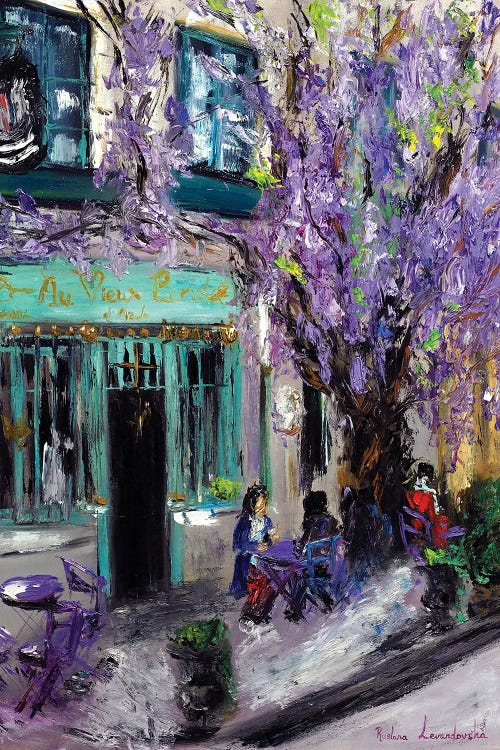 The Purple Cafe In Paris, France