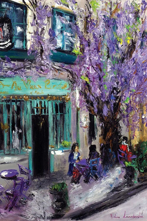 The Purple Cafe In Paris, France by Ruslana Levandovska wall art