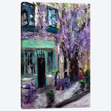 The Purple Cafe In Paris, France Canvas Print #LVV35} by Ruslana Levandovska Canvas Art Print
