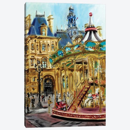 The Streets Of Paris Canvas Print #LVV36} by Ruslana Levandovska Canvas Art Print