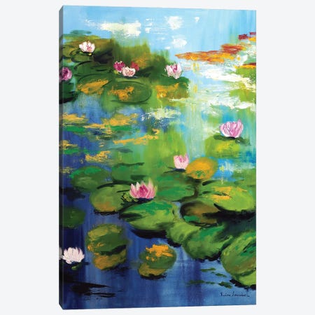 Water Lilies Of Monet's Garden Canvas Print #LVV38} by Ruslana Levandovska Canvas Wall Art