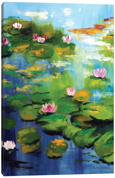 Water Lilies Of Monet's Garden Canvas Art Print - Ruslana Levandovska