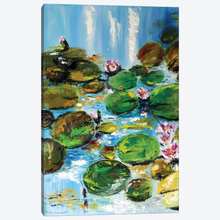 Water Lily Pond Canvas Print #LVV39} by Ruslana Levandovska Canvas Art