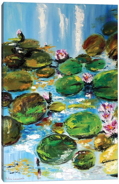 Water Lily Pond Canvas Art Print - Ruslana Levandovska