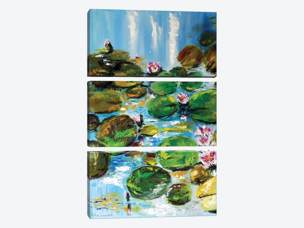 Water Lily Pond by Ruslana Levandovska 3-piece Canvas Print