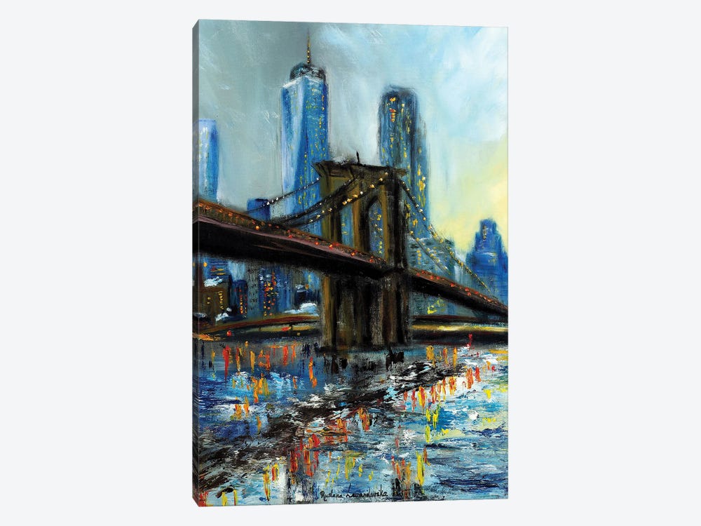 Brooklyn Bridge, View Of Manhattan by Ruslana Levandovska 1-piece Canvas Wall Art
