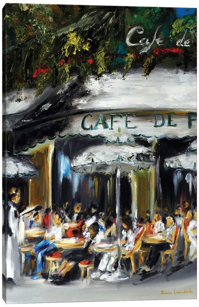 Cafe De Flore, Paris Canvas Art Print - Ruslana Levandovska