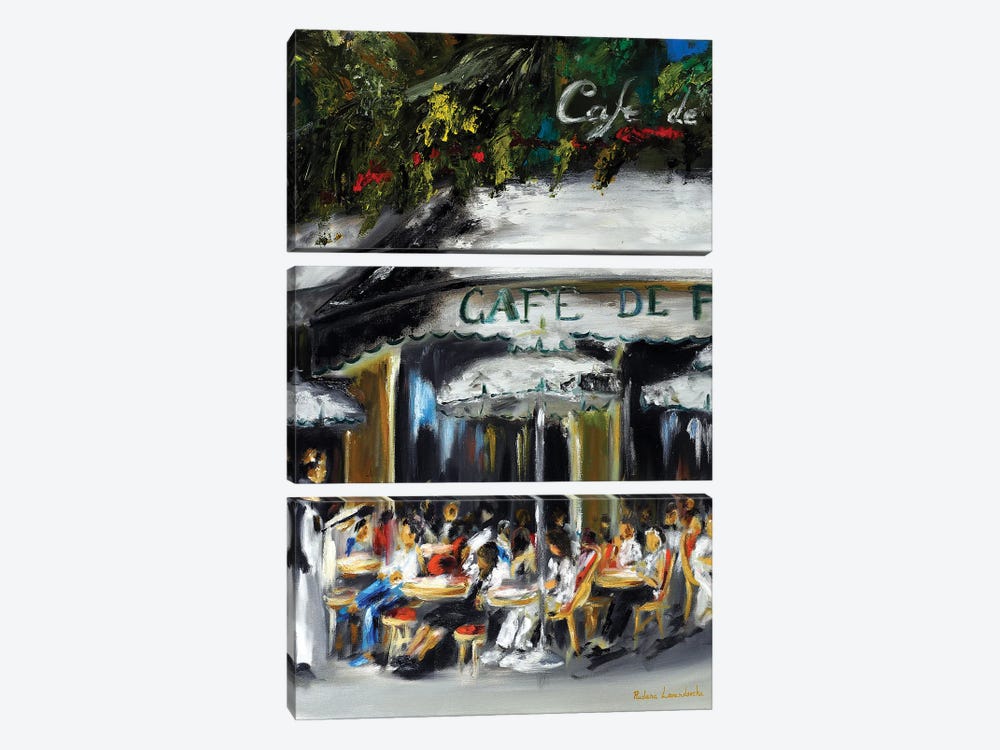 Cafe De Flore, Paris by Ruslana Levandovska 3-piece Canvas Art