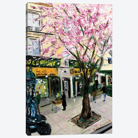 Cherry Blossoms At Shakespeare And Co, Paris Canvas Print #LVV6} by Ruslana Levandovska Canvas Print