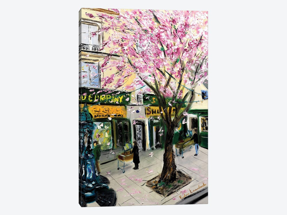 Cherry Blossoms At Shakespeare And Co, Paris by Ruslana Levandovska 1-piece Art Print
