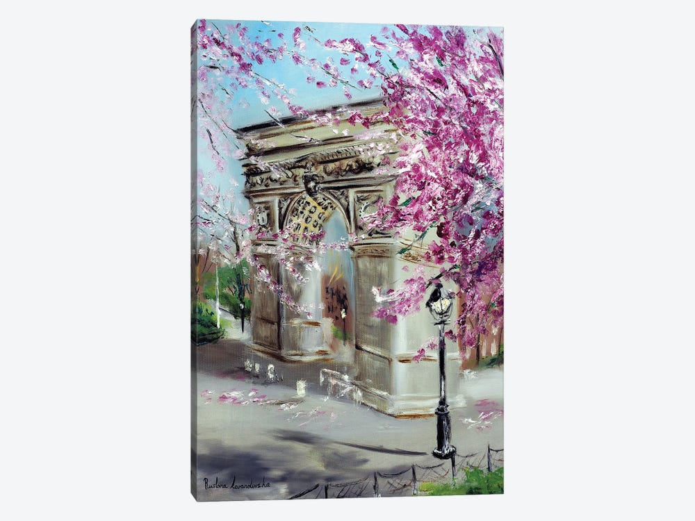 Cherry Blossoms At Washington Square Park by Ruslana Levandovska 1-piece Canvas Artwork