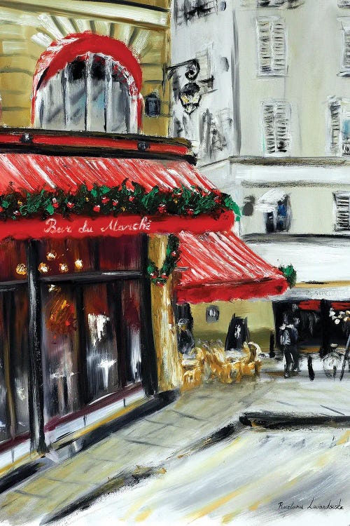 Christmas At Bar Marche, Paris by Ruslana Levandovska wall art