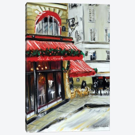 Christmas At Bar Marche, Paris Canvas Print #LVV8} by Ruslana Levandovska Canvas Art