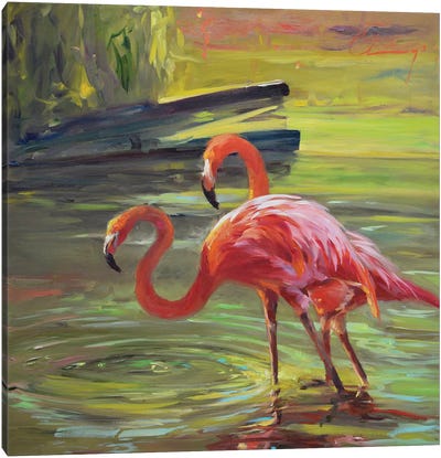 Flamingo III Canvas Art Print - Flamingo Art