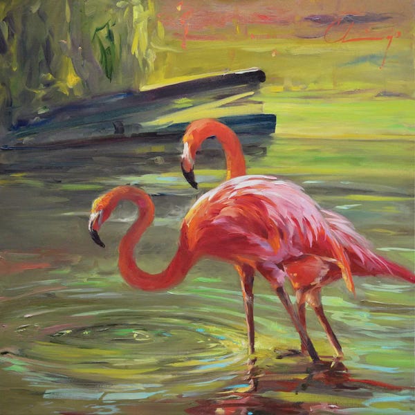 Flamingos: Flamingo III by Chuck Larivey