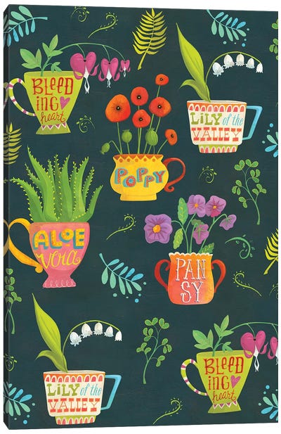 Botanical Teatime Canvas Art Print - Tea Art