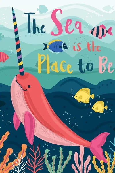 Narwhals: Coastal Nautical Under The Sea I by Lisa Whitebutton