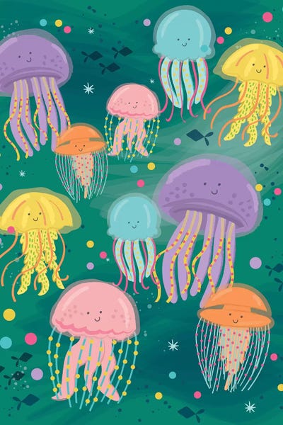 Jellyfish: Coastal Nautical Under The Sea II by Lisa Whitebutton