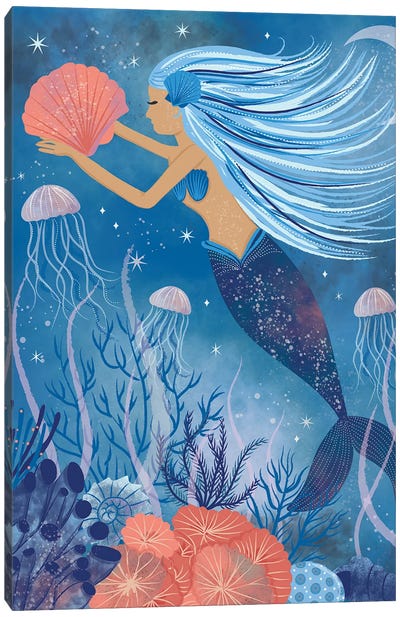 Charmed Mermaid Canvas Art Print - Lisa Whitebutton