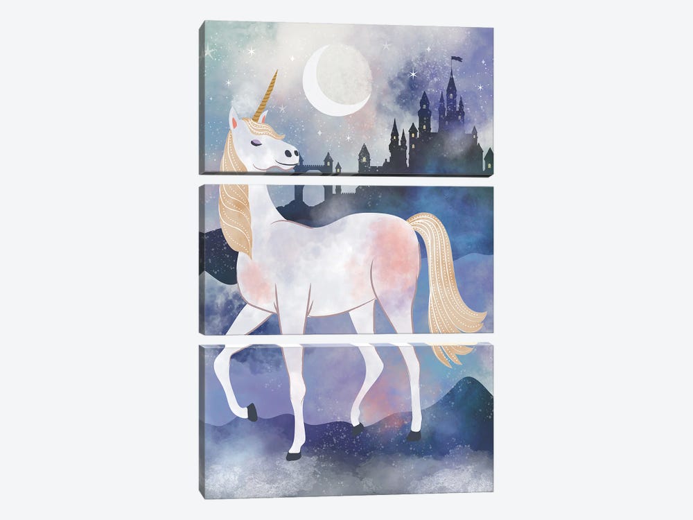 Charmed Unicorn I by Lisa Whitebutton 3-piece Canvas Art Print