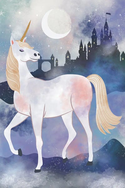 Canvas Print: Charmed Unicorn I by Lisa Whitebutton