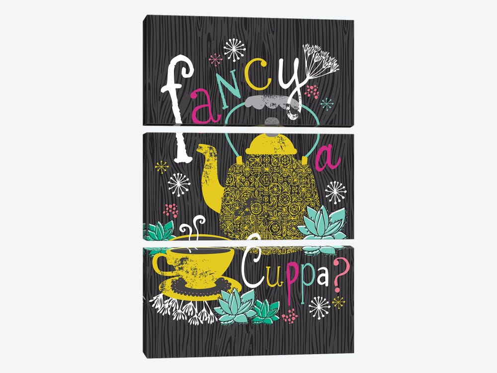 Fancy A Cuppa? by Lisa Whitebutton 3-piece Art Print