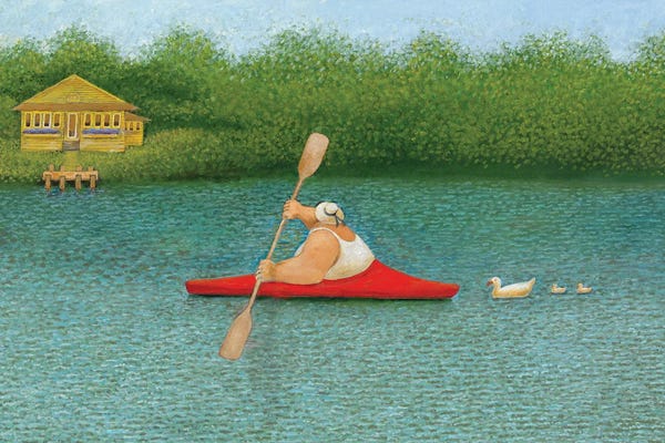 By Water: Red Kayak by Lowell Herrero