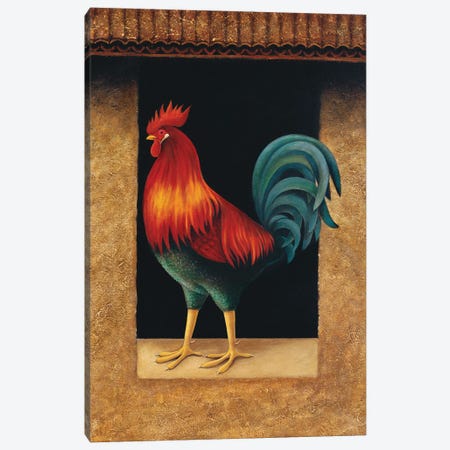 Rooster Canvas Print #LWE108} by Lowell Herrero Canvas Print