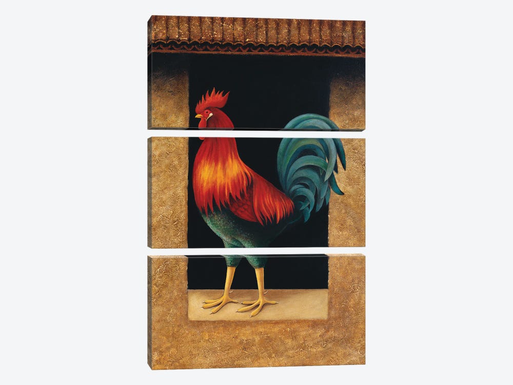 Rooster by Lowell Herrero 3-piece Canvas Print