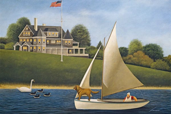American Décor: Sailing With Dog by Lowell Herrero