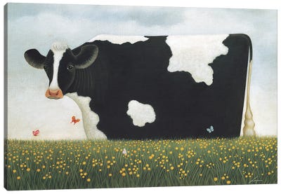Spring Cow Canvas Art Print - Lowell Herrero