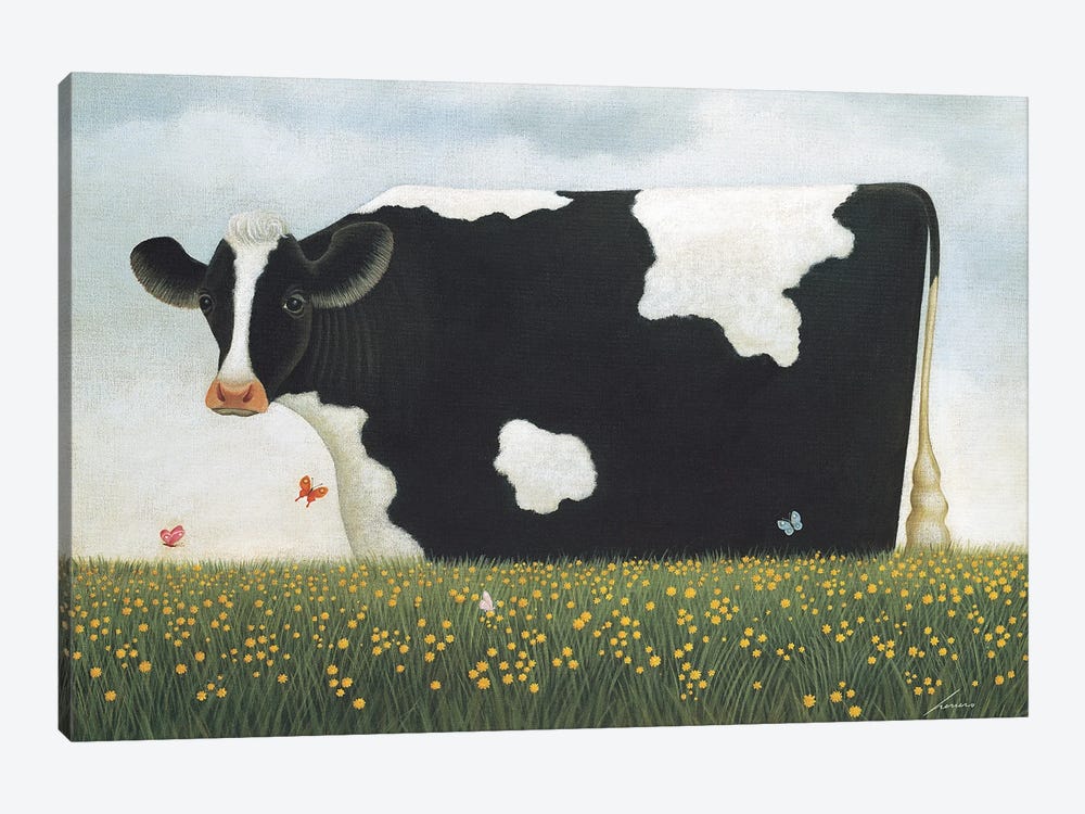 Spring Cow by Lowell Herrero 1-piece Canvas Wall Art